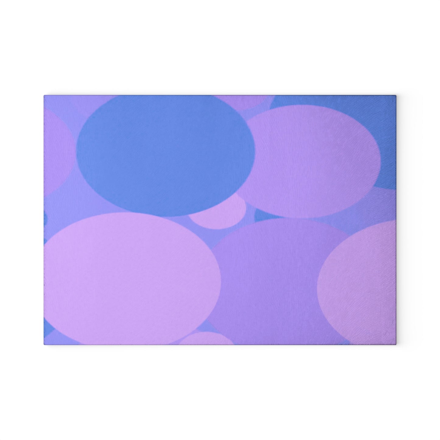 Pastel Purple Family Patches 8" x 11" Glass Cutting Board