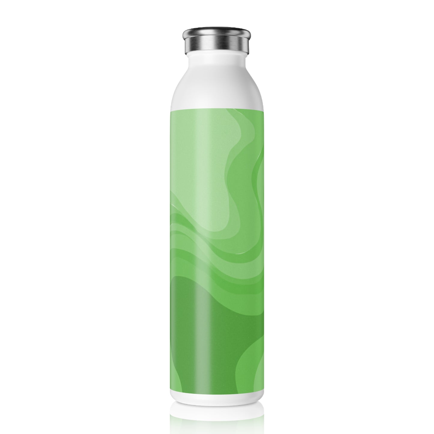 Greenie Meanie Wavey Slim Water Bottle, 20 oz White
