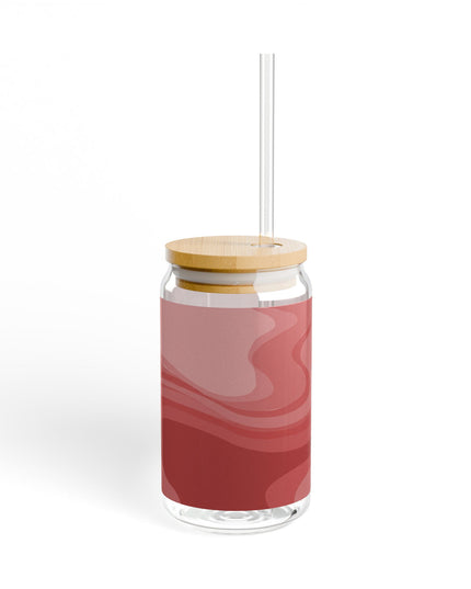 Power Red Wavey Sipper Glass, 16oz