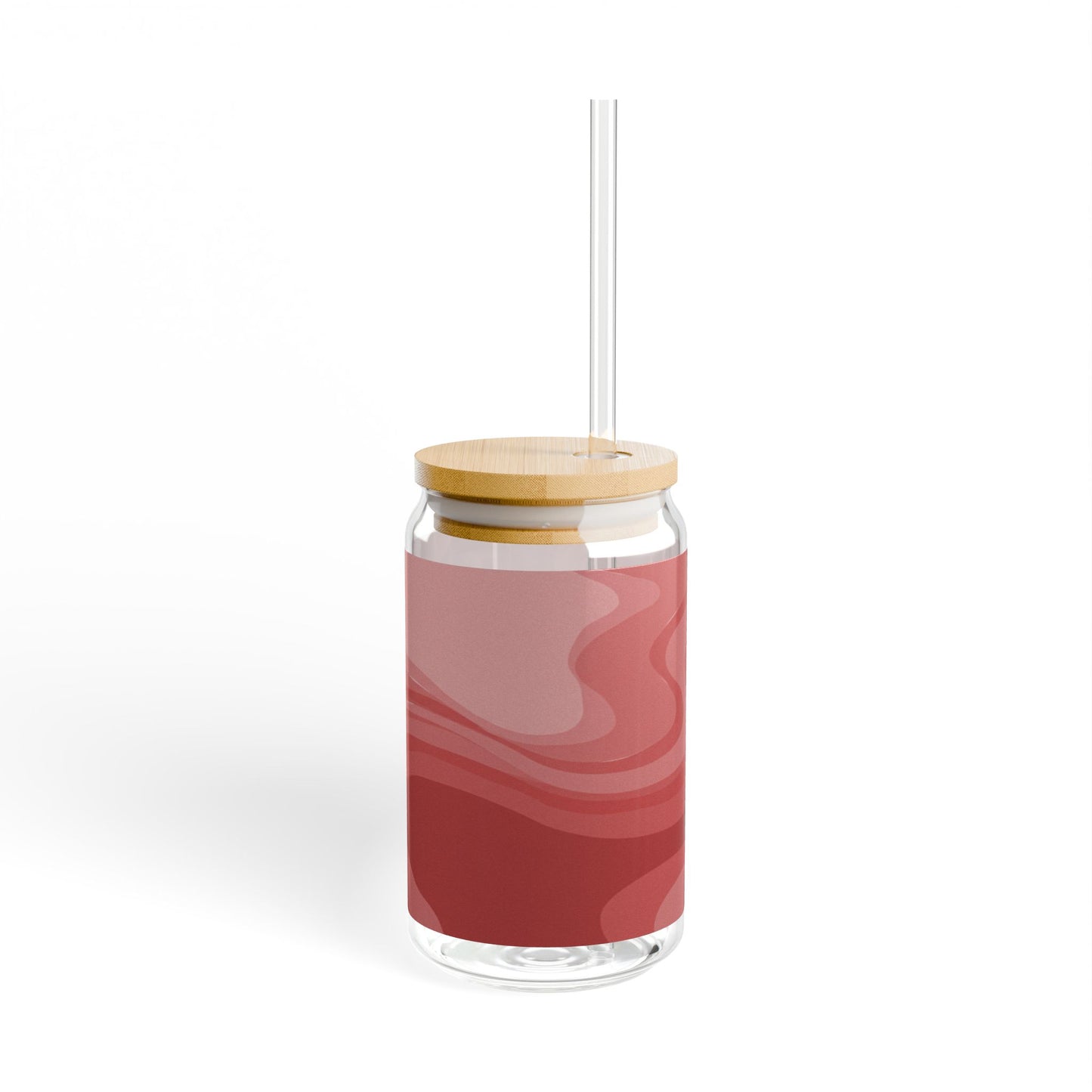Power Red Wavey Sipper Glass, 16oz