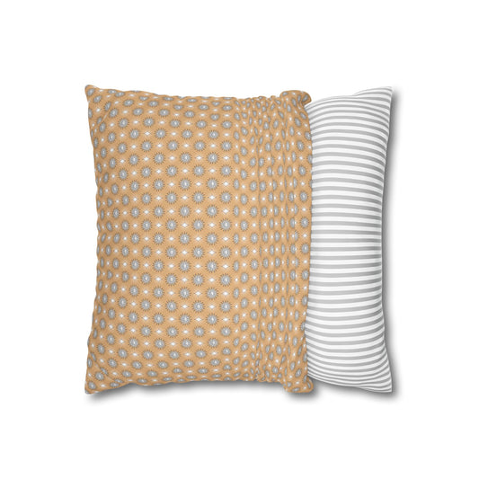 Tan Sunset Star-crossed Bodies Spun Polyester Square Pillowcase, 14" x 14"