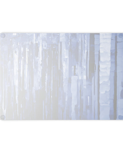 Striped Deep Blue 8" x 11" Glass Cutting Board