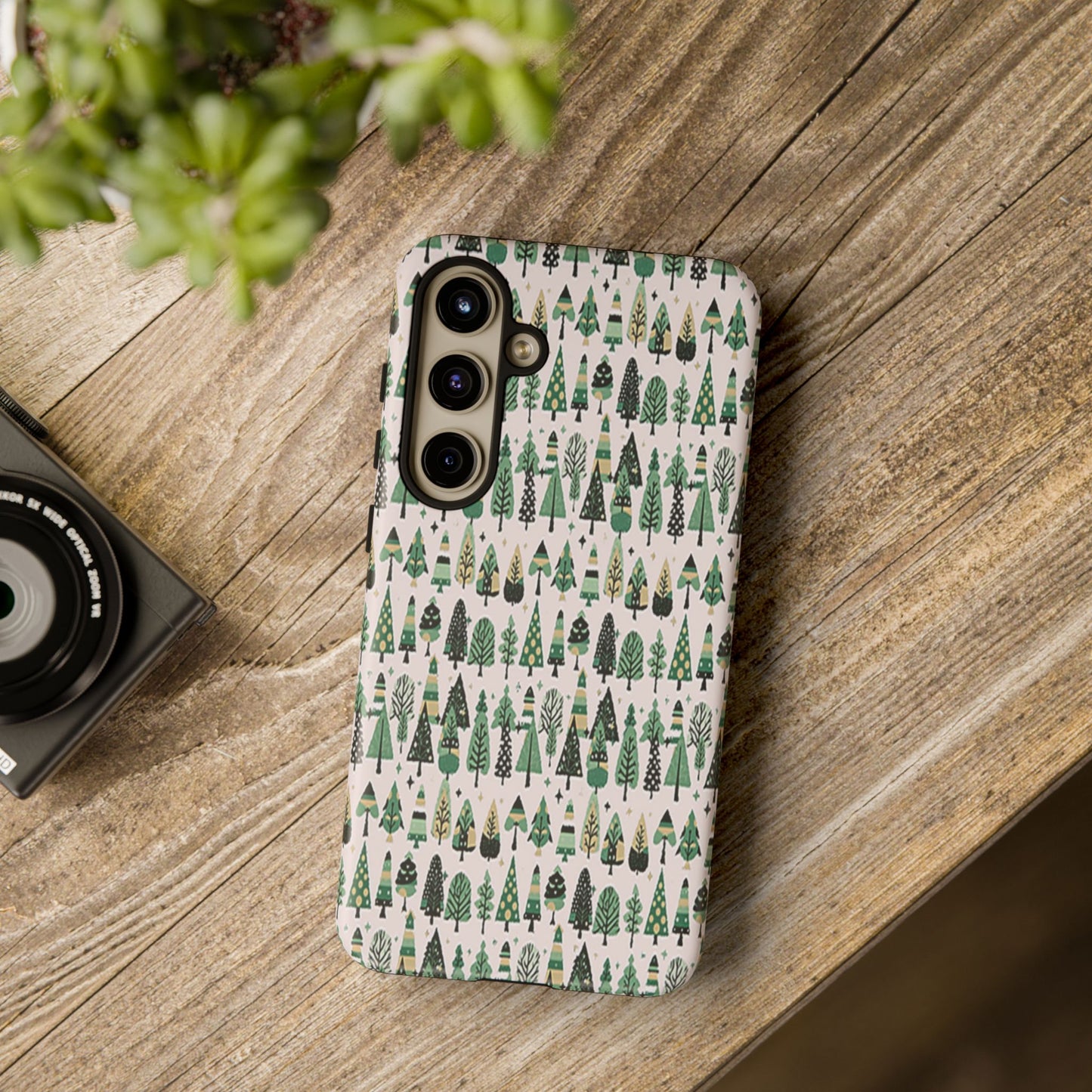 Mini Vintage Green Trees Samsung Galaxy S24 Plus Tough Cases