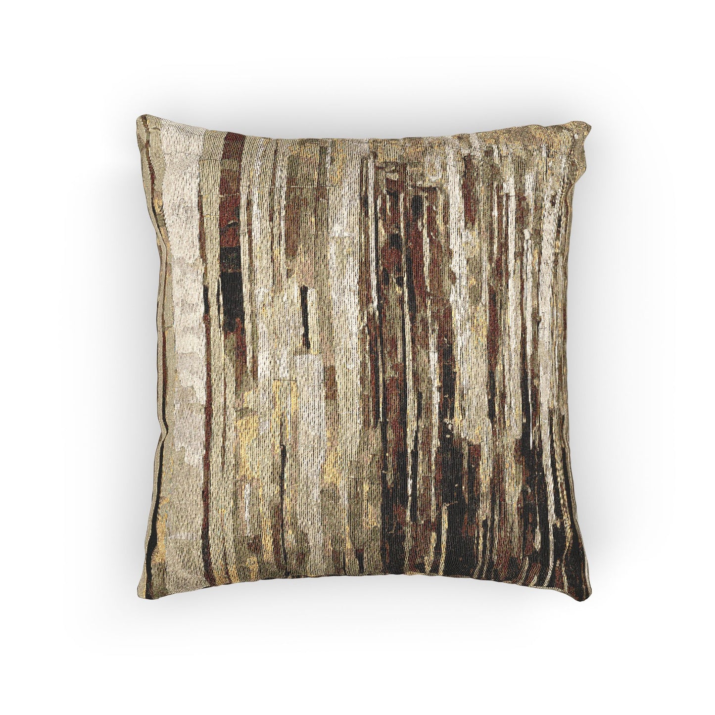 Striped Light Brown Woven Pillow, 17" x 18"
