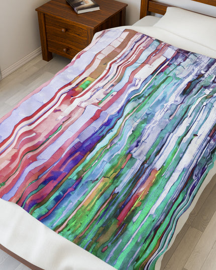 Striped Pastels Velveteen Plush Blanket, 50" x 60"