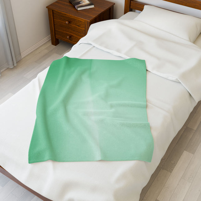 Mint Fade Velveteen Plush Blanket, 30" x 40"