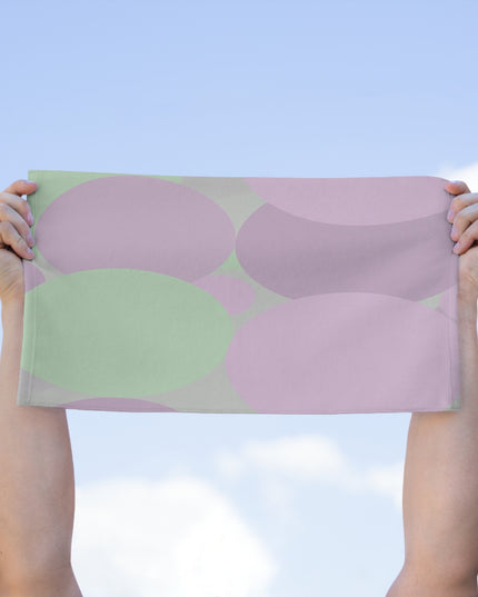 Pastel Lavender Purple and Soft Green Patches Rally Towel, 11" x 18"