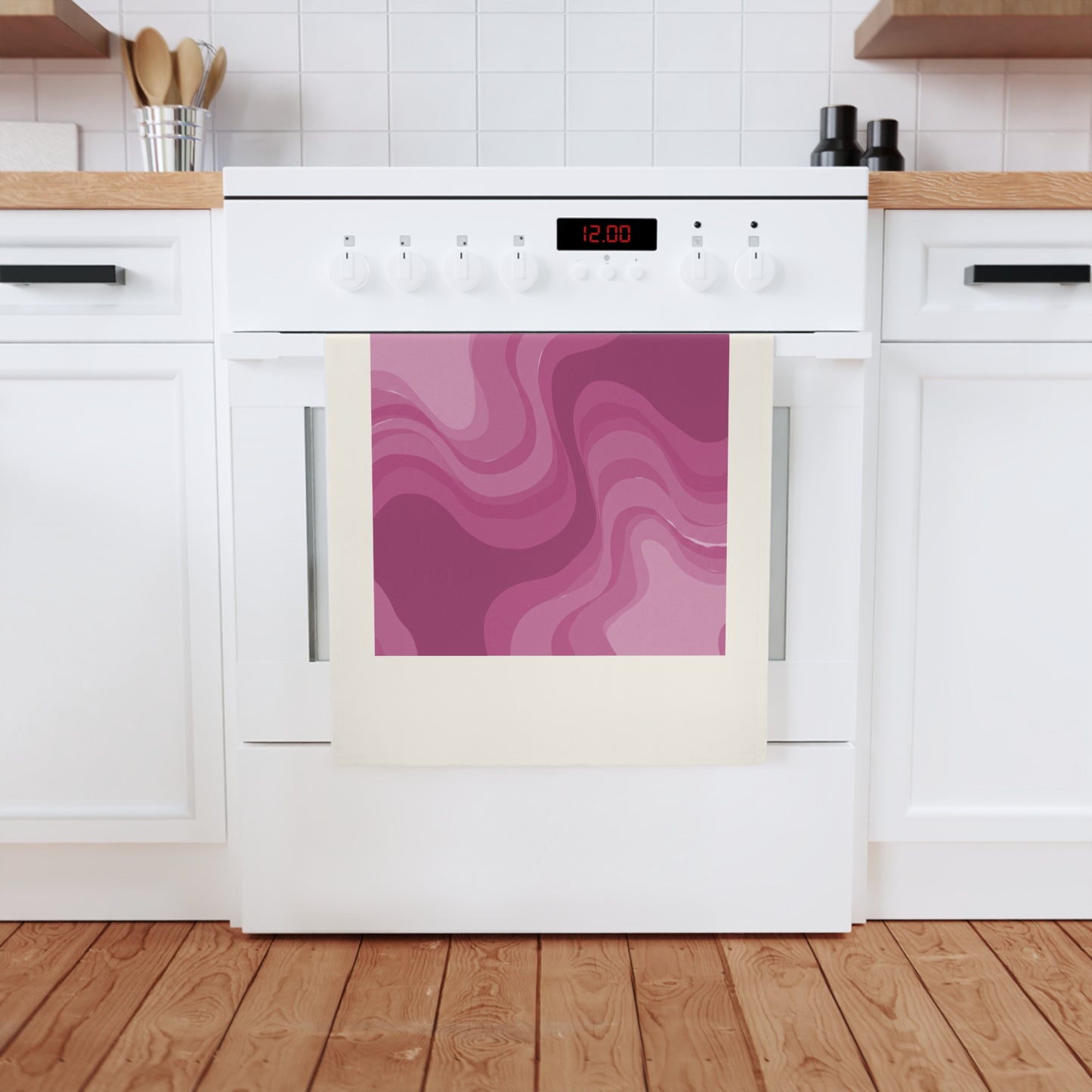 Pinky Mauve Wavey 19.6" x 27.5" Cotton Tea Towel