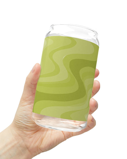 Lemon Wavey Sipper Glass, 16oz