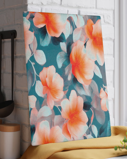 Orange Blossom Floral Bunch Glass Cutting Board, 11" x 15"