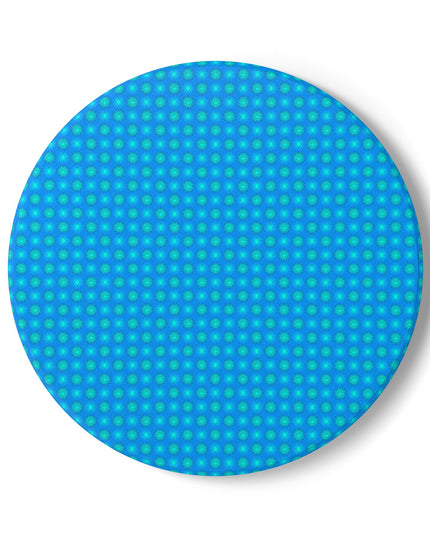 Blue Green Star-crossed Bodies Round Ceramic Coaster, 4" x 4"