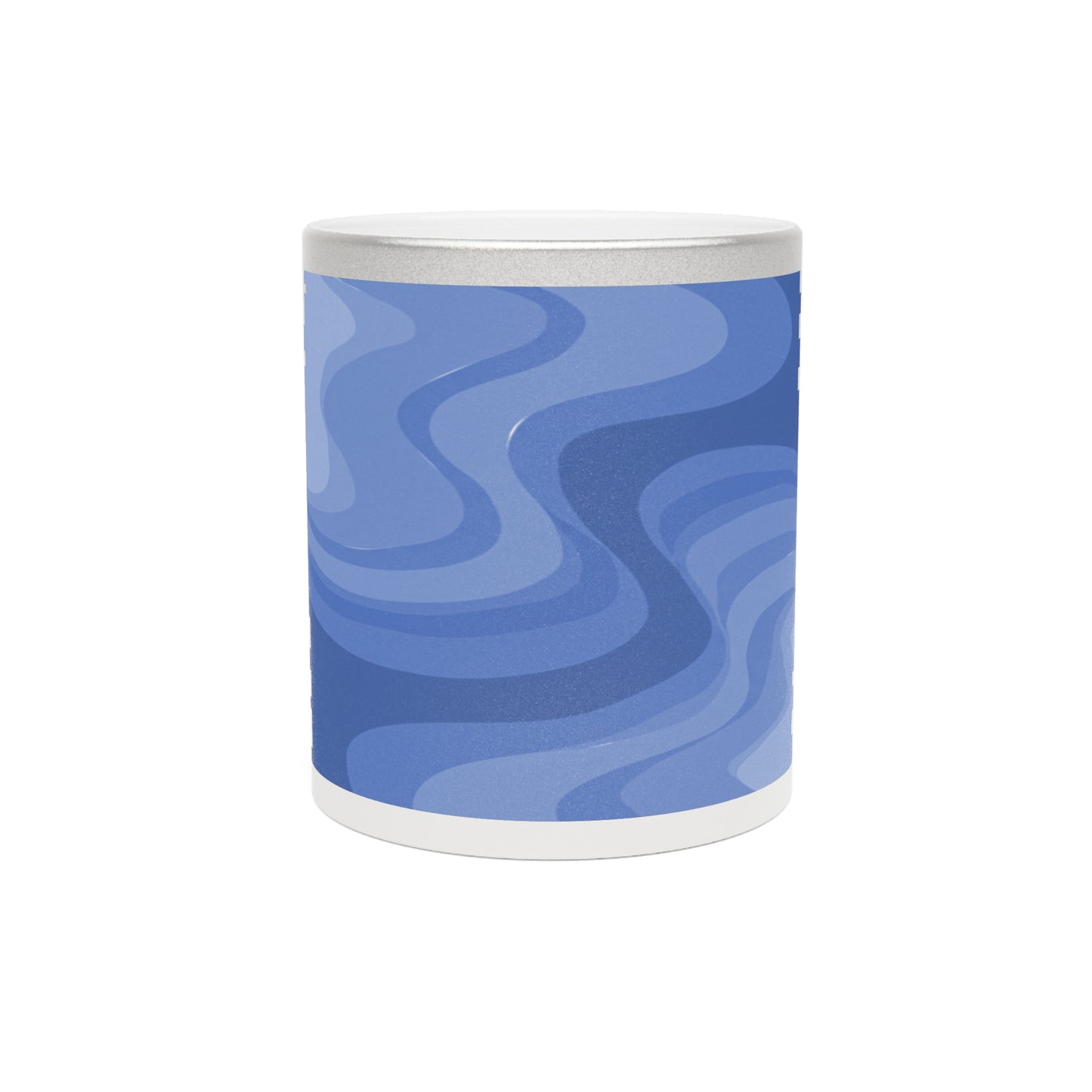 Deep Blue Wavey 11 oz Metallic Mug (Silver\Gold)