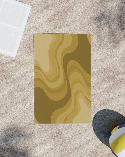 Brown Wavey Beach Towel, 18" x 27"