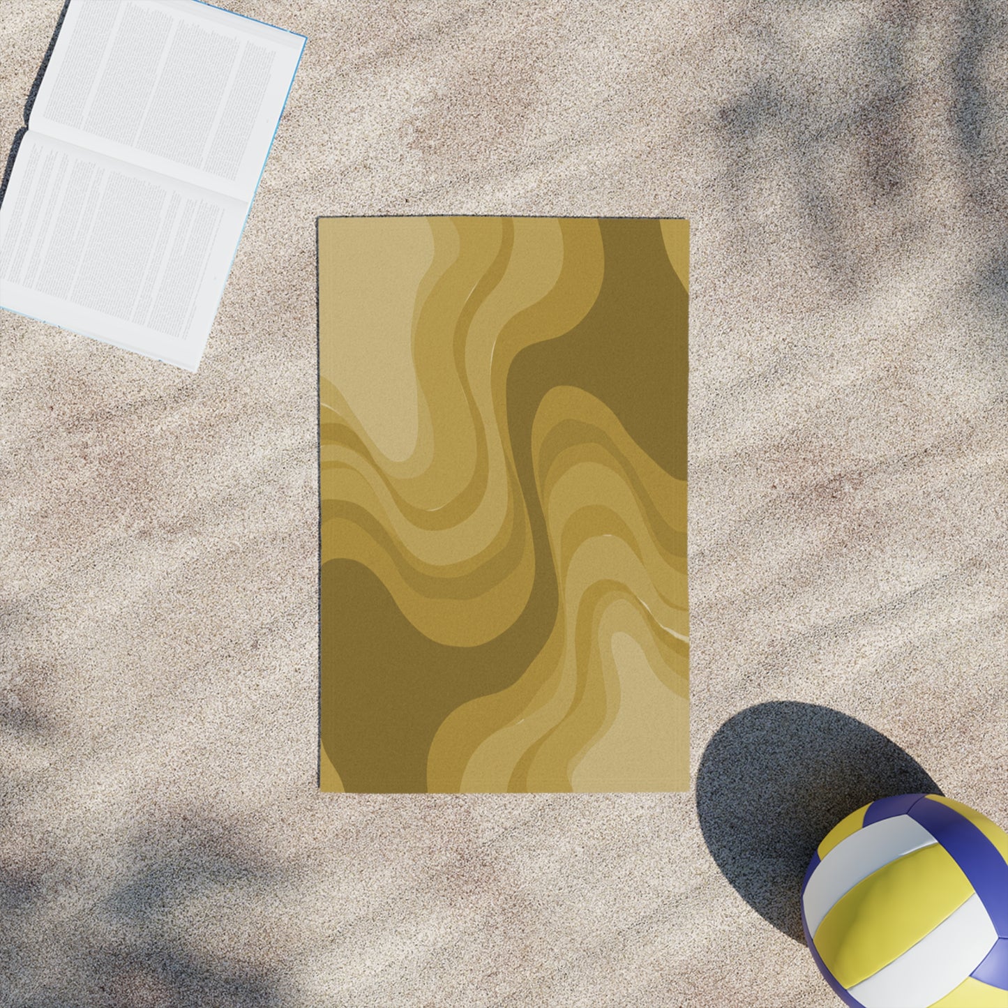 Brown Wavey Beach Towel, 18" x 27"