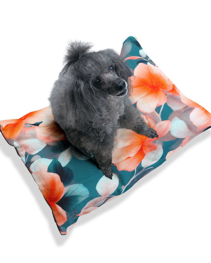 Orange Blossom Floral Bunch Pet Bed, 28" × 18"