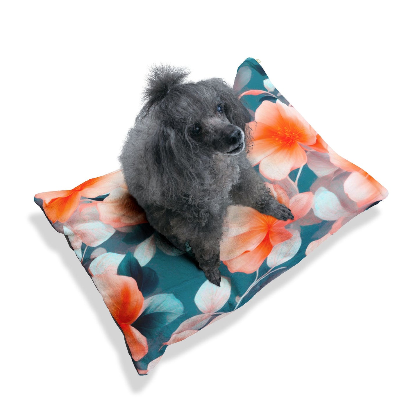 Orange Blossom Floral Bunch Pet Bed, 28" × 18"