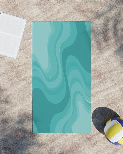 Tif Green Wavey Beach Towel, 24" x 44"