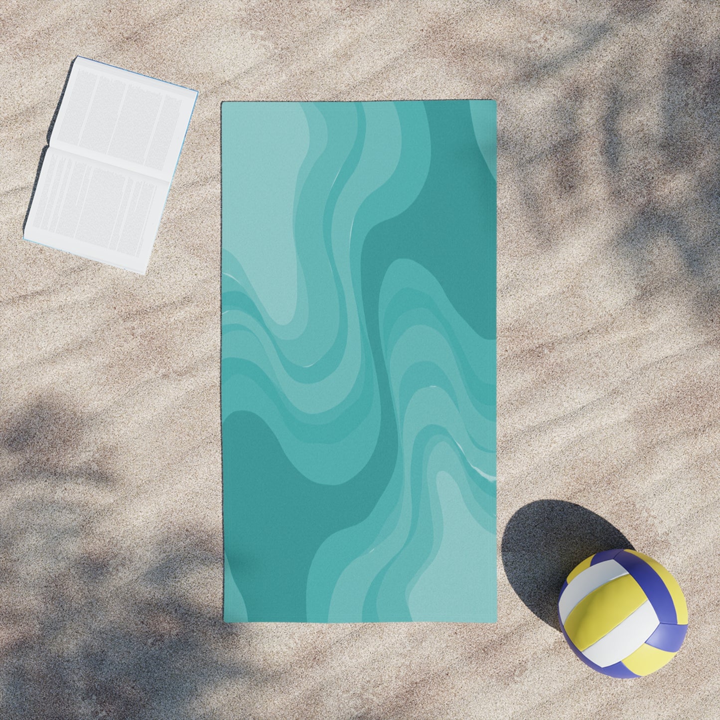 Tif Green Wavey Beach Towel, 24" x 44"