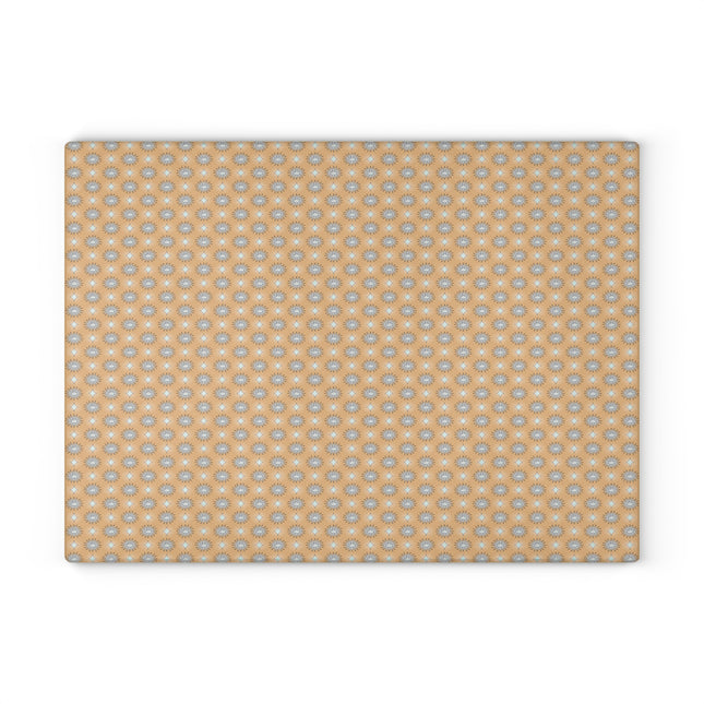 Tan Sunset Star-crossed Bodies Glass Cutting Board, 11" x 15"