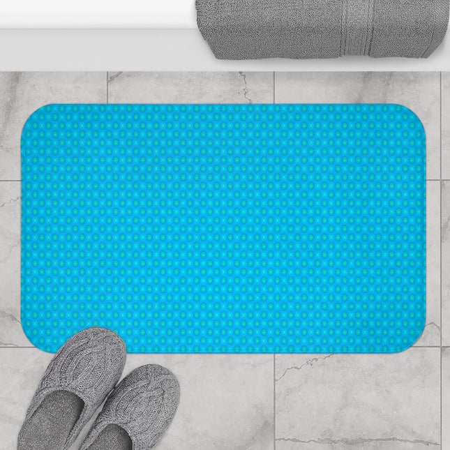 Blue Green Star-crossed Bodies 34" x 21" Bath Mat