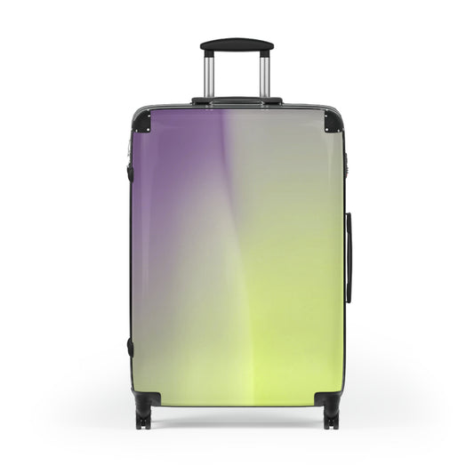 Purple Golden Fade Large Suitcase with built in lock, 4 double-wheels, telescopic handle, and ABS back hard-shell