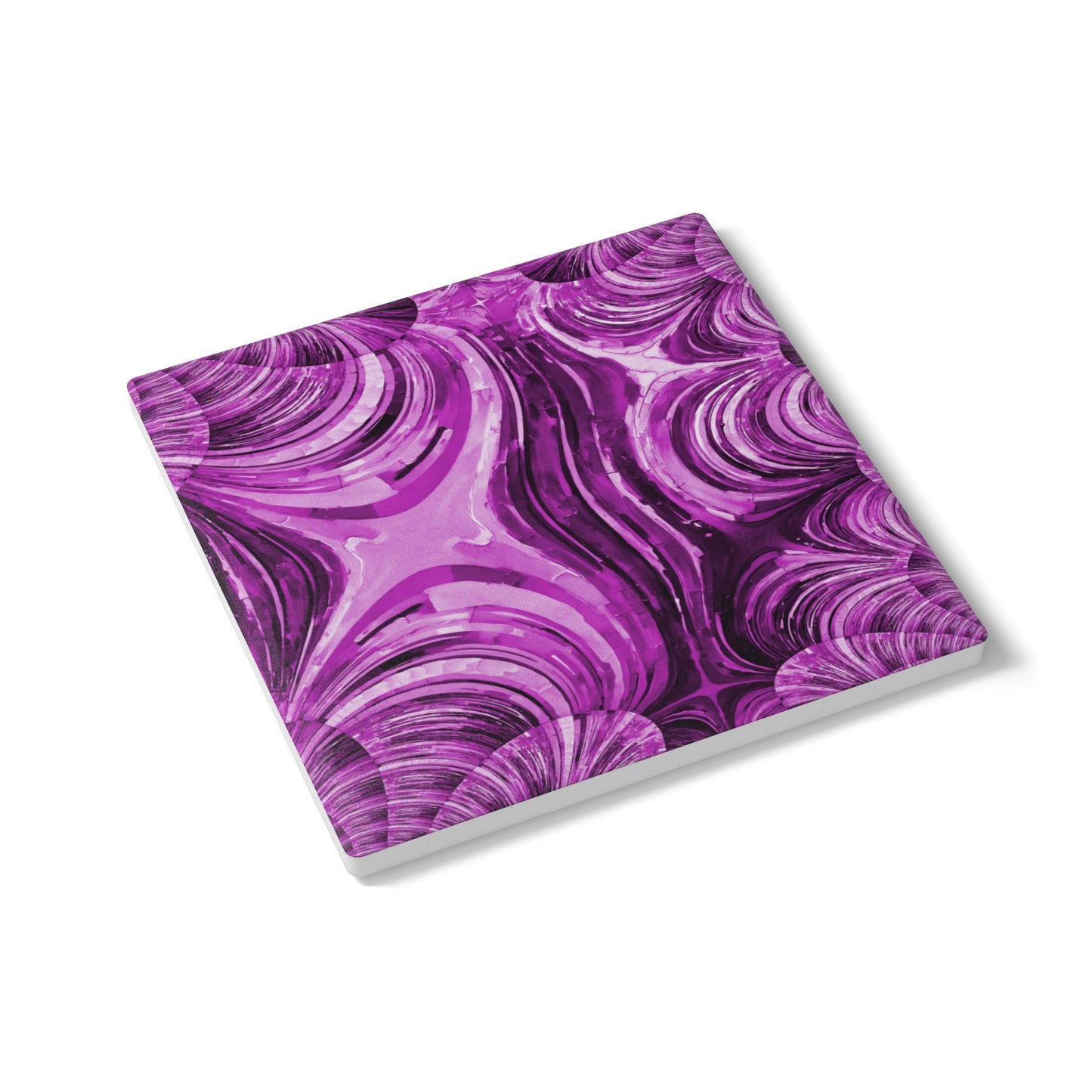 Uzi Spiral Powder Lavender 4" x 4" Square Ceramic Coaster