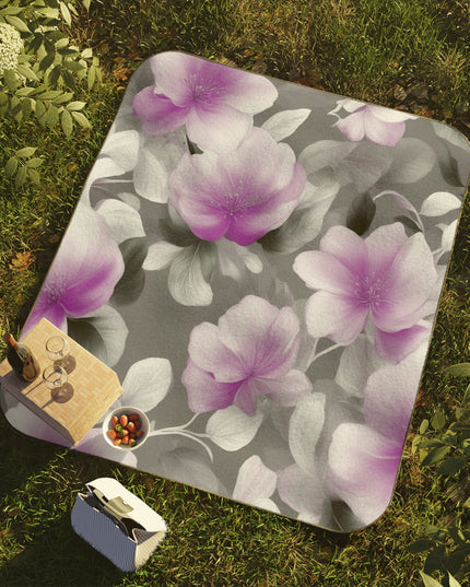 Purple Blossom Floral Bunch 61" × 51" Picnic Blanket