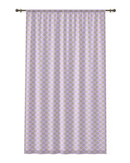 Magenta Star-crossed Bodies Sheer Window Curtain, 50" x 84", partially transparent