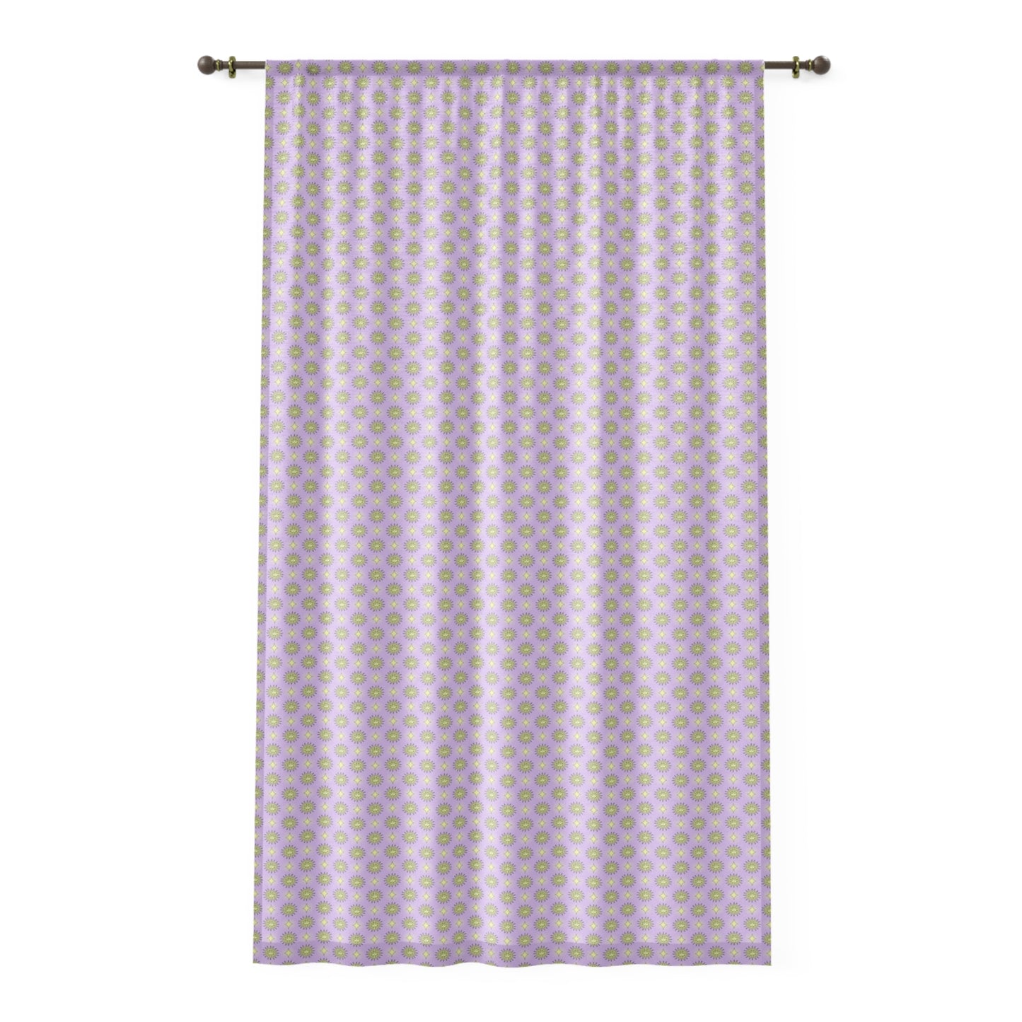 Magenta Star-crossed Bodies Sheer Window Curtain, 50" x 84", partially transparent