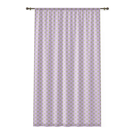 Magenta Star-crossed Bodies Sheer Window Curtain, 50" x 84", partially transparent