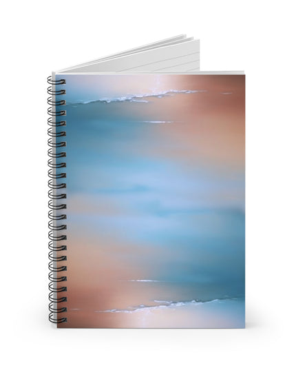 Blue Sea Peach Fog Spiral Notebook - Ruled Line, 6" x 8", 118 pages