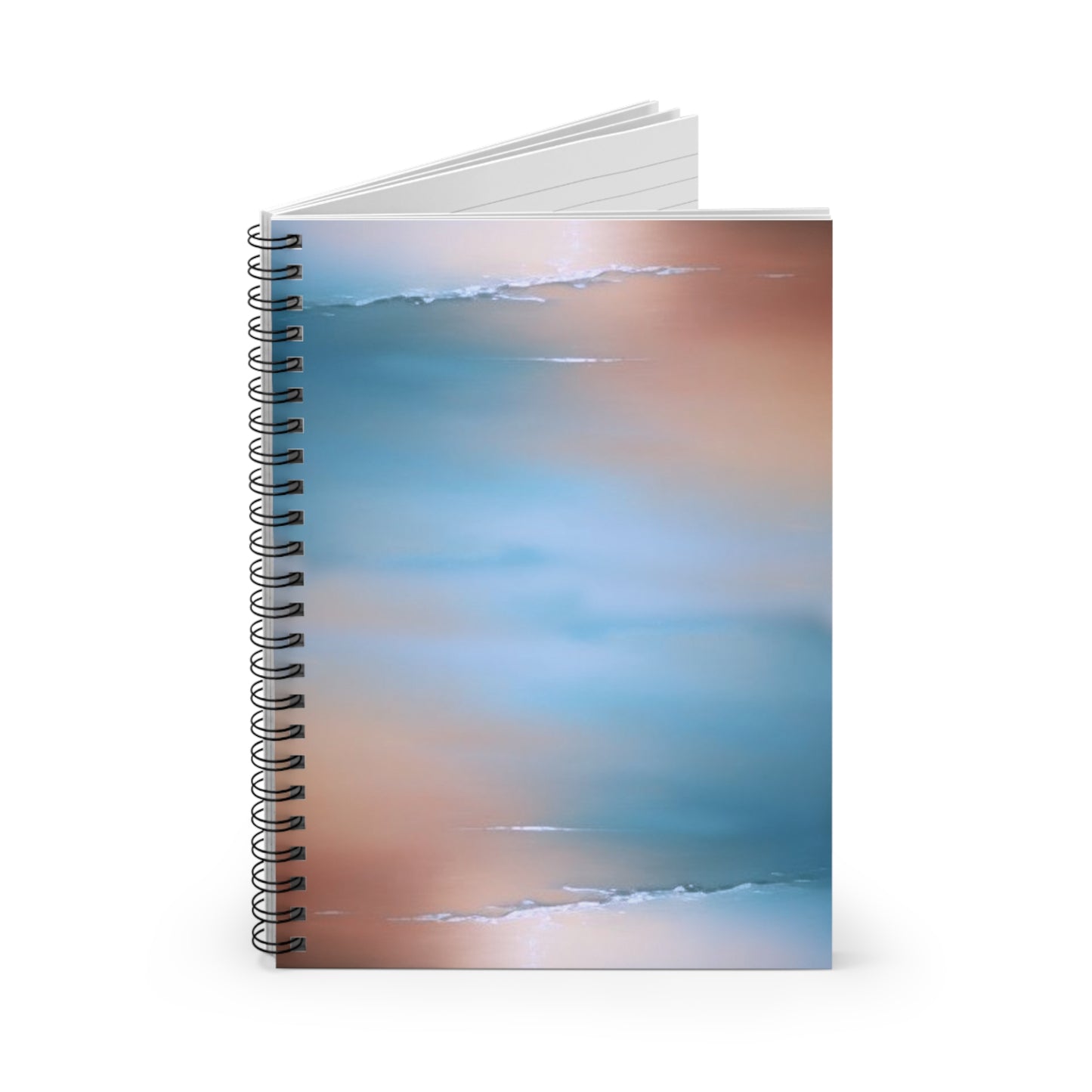 Blue Sea Peach Fog Spiral Notebook - Ruled Line, 6" x 8", 118 pages
