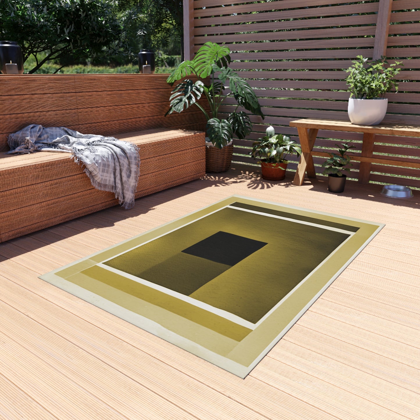 Tan Shadow 48" x 72" Outdoor Rug