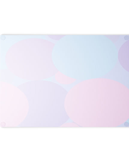 Pastel Purple and Mauve Patches 8" x 11" Glass Cutting Board
