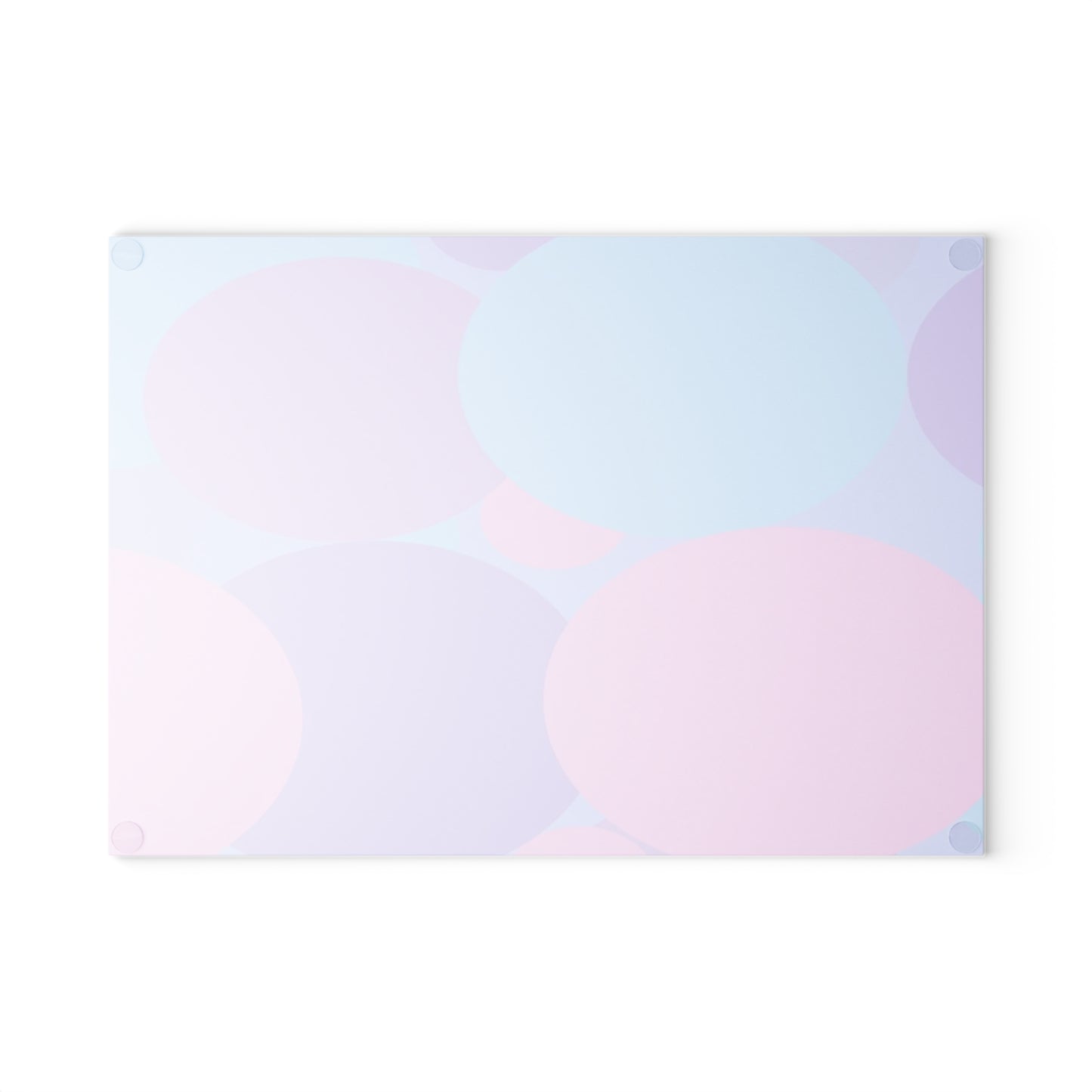Pastel Purple and Mauve Patches 8" x 11" Glass Cutting Board