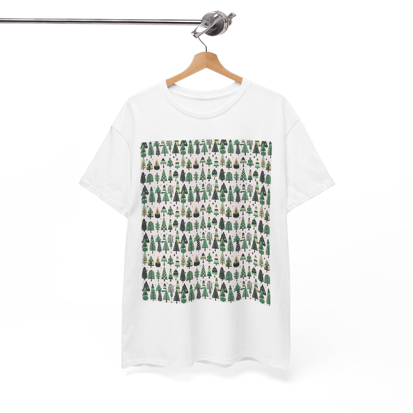 Mini Vintage Green Trees Unisex Heavy Cotton Tee, Large - XL - 2XL - 3XL