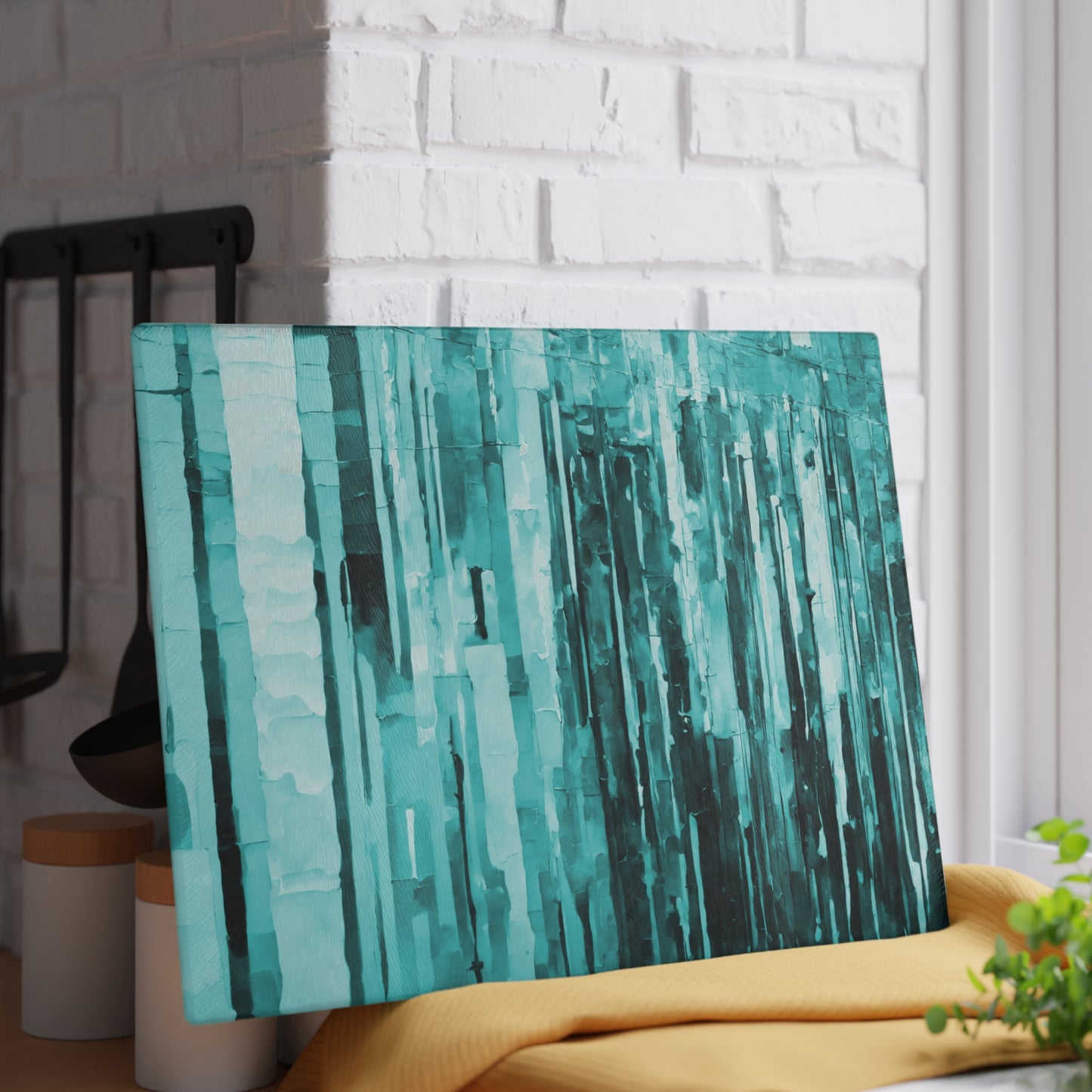 Striped Tif 11" x 15" Glass Cutting Board