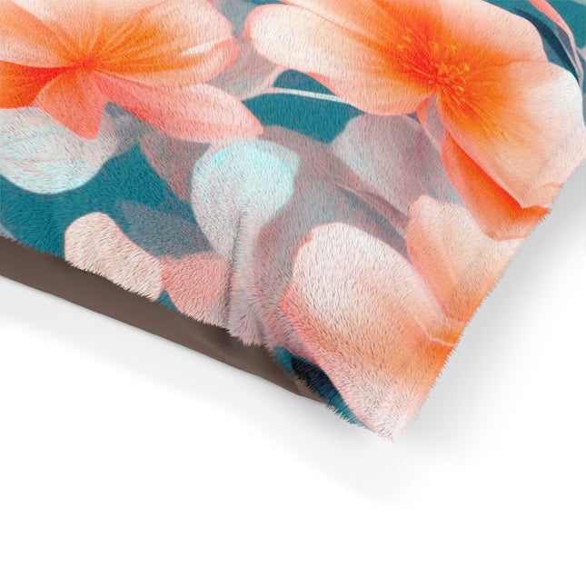 Orange Blossom Floral Bunch Pet Bed, 28" × 18"