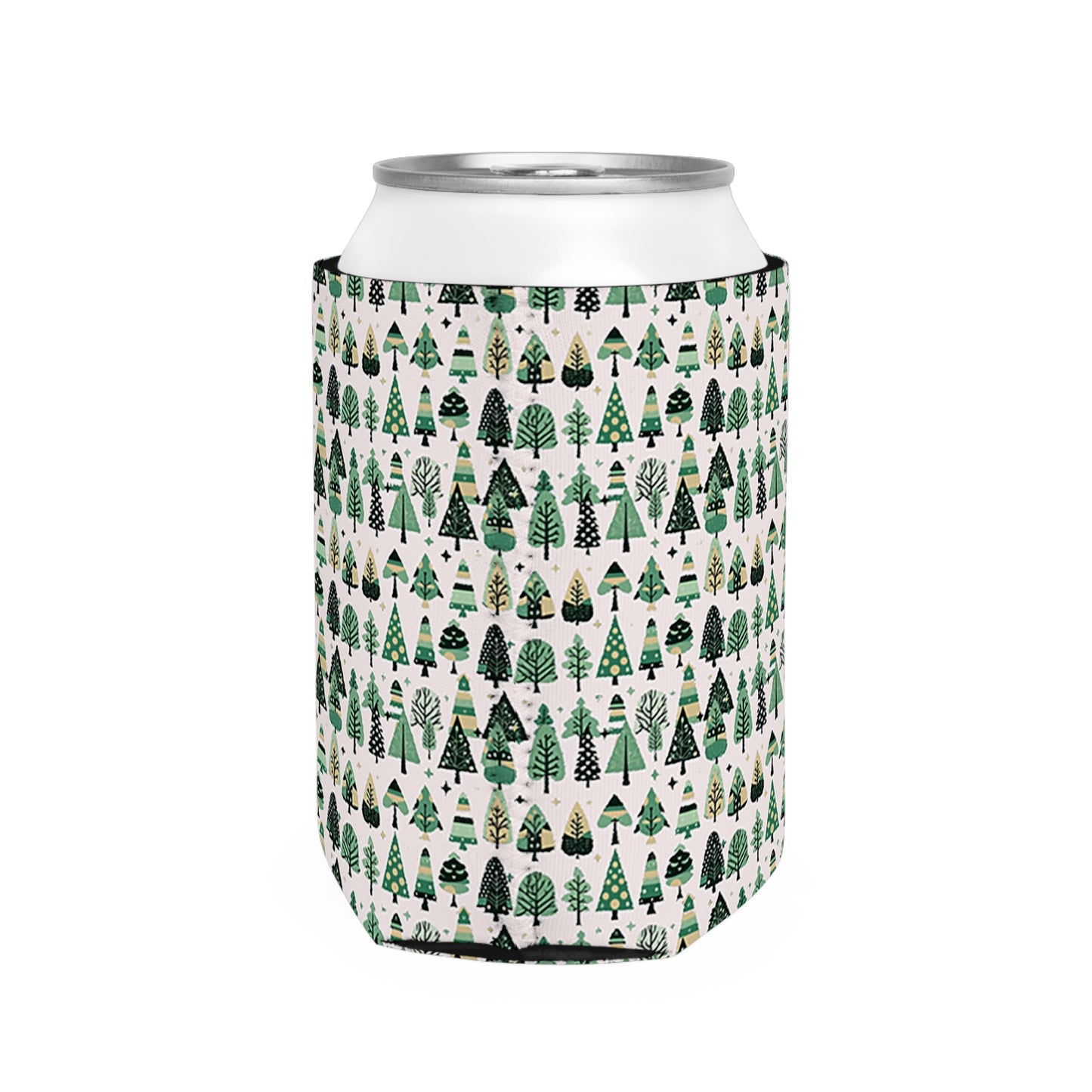 Mini Vintage Green Trees 12 oz Can Cooler Sleeve