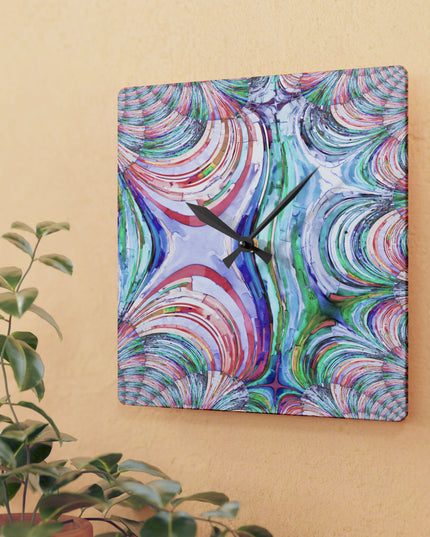 Uzi Spiral Pastels Acrylic Wall Clock, Round or Square, 10.75" x 10.75"