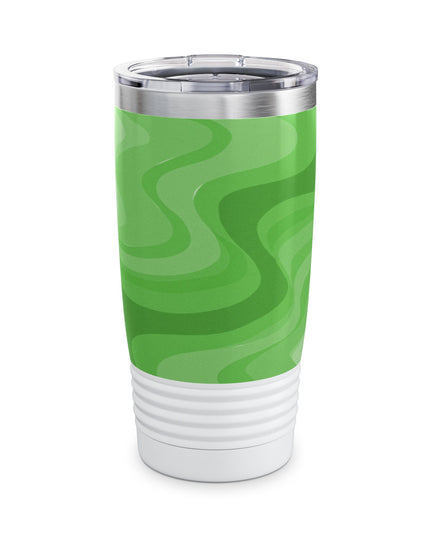 Greenie Meanie Wavey Ringneck Tumbler, 20oz in white