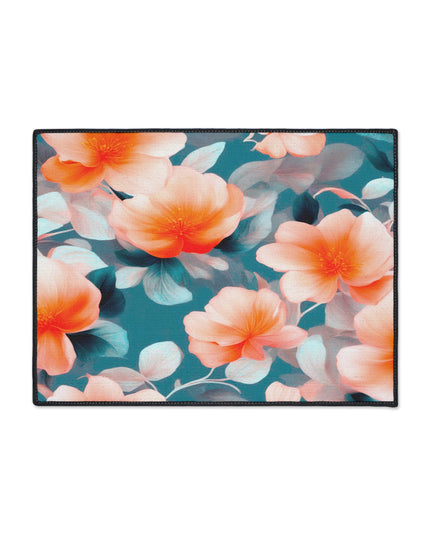 Orange Blossom Floral Bunch Heavy Duty Floor Mat, 18" x 24"