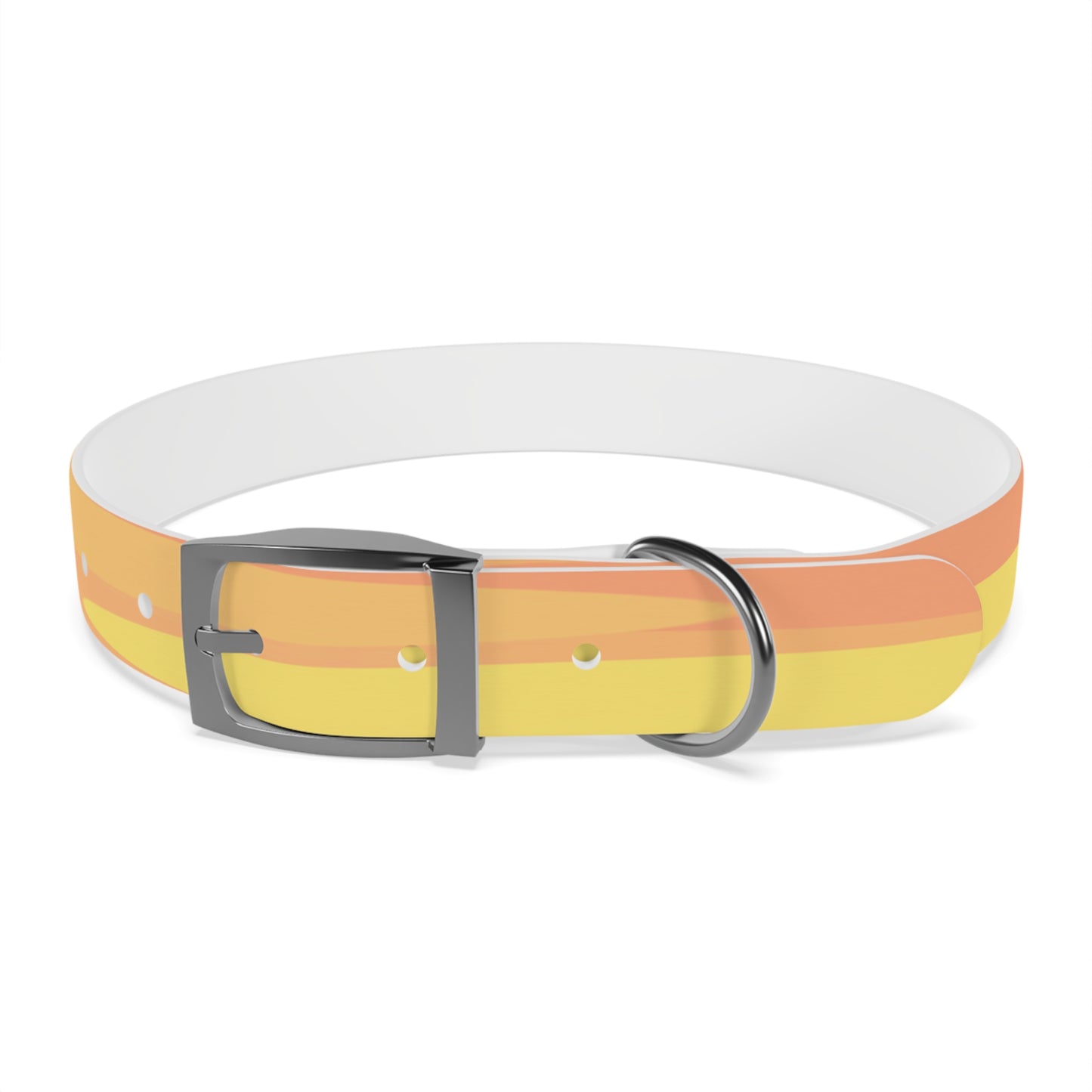Pastel Bright Oranges Patches Large Dog Collar