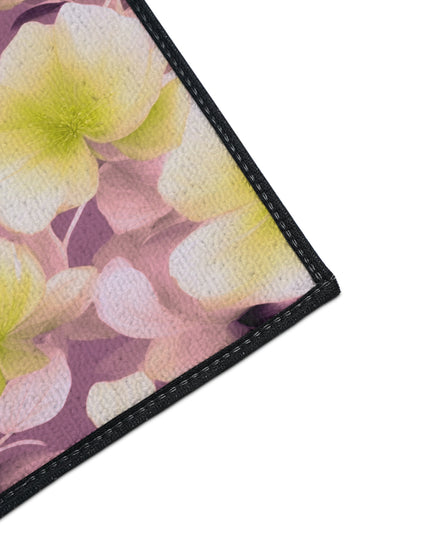 Lemon Blossom Floral Bunch Heavy Duty Floor Mat, 18" x 24"