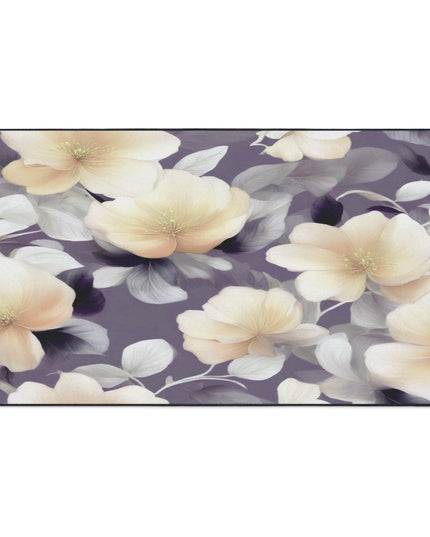White Blush Floral Bunch Heavy Duty Floor Mat, 36" x 60"
