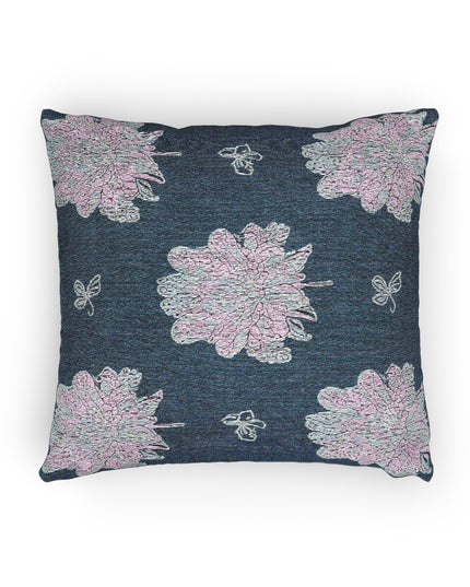 Lavender Floral Butterflies Woven Pillow, 17" x 18"