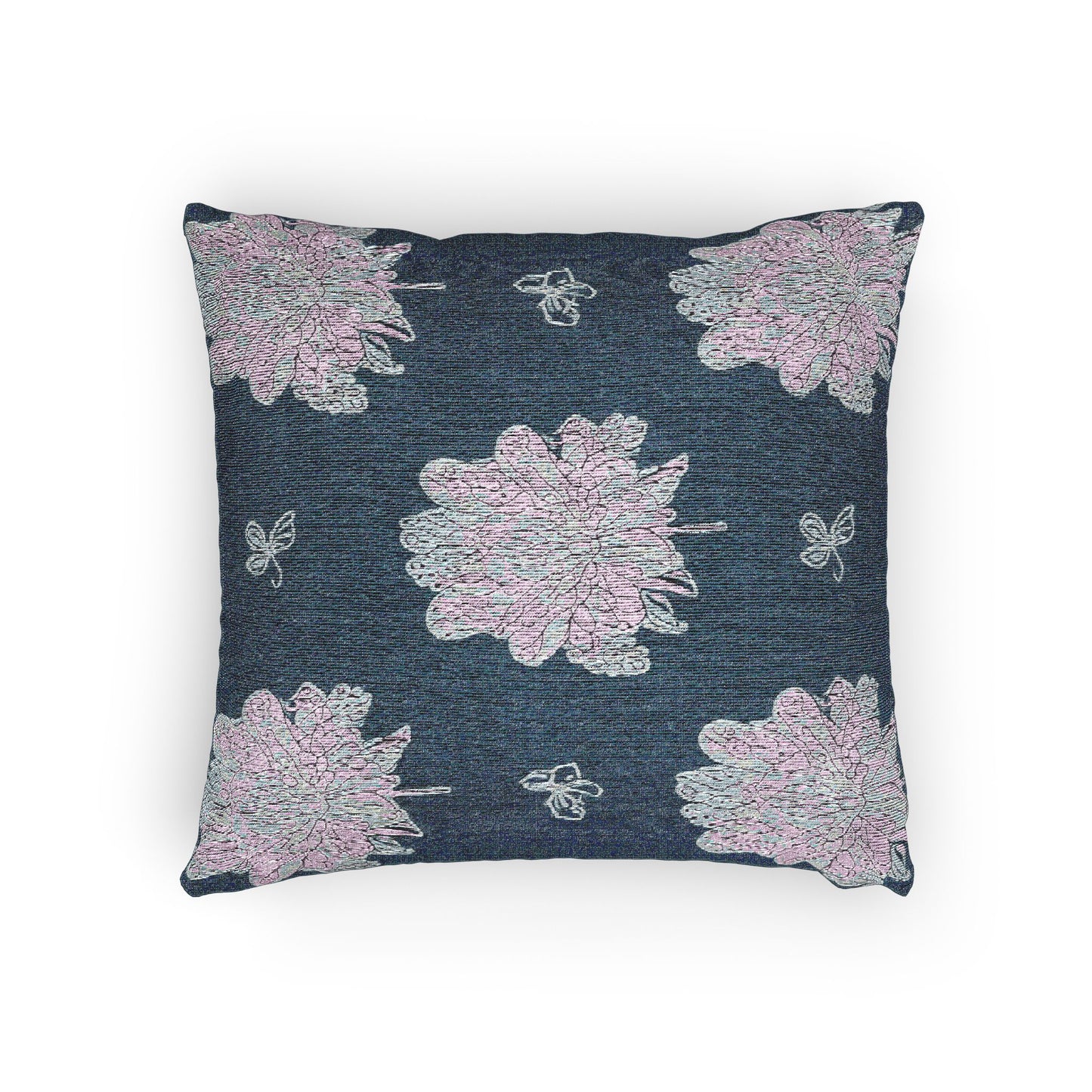Lavender Floral Butterflies Woven Pillow, 17" x 18"