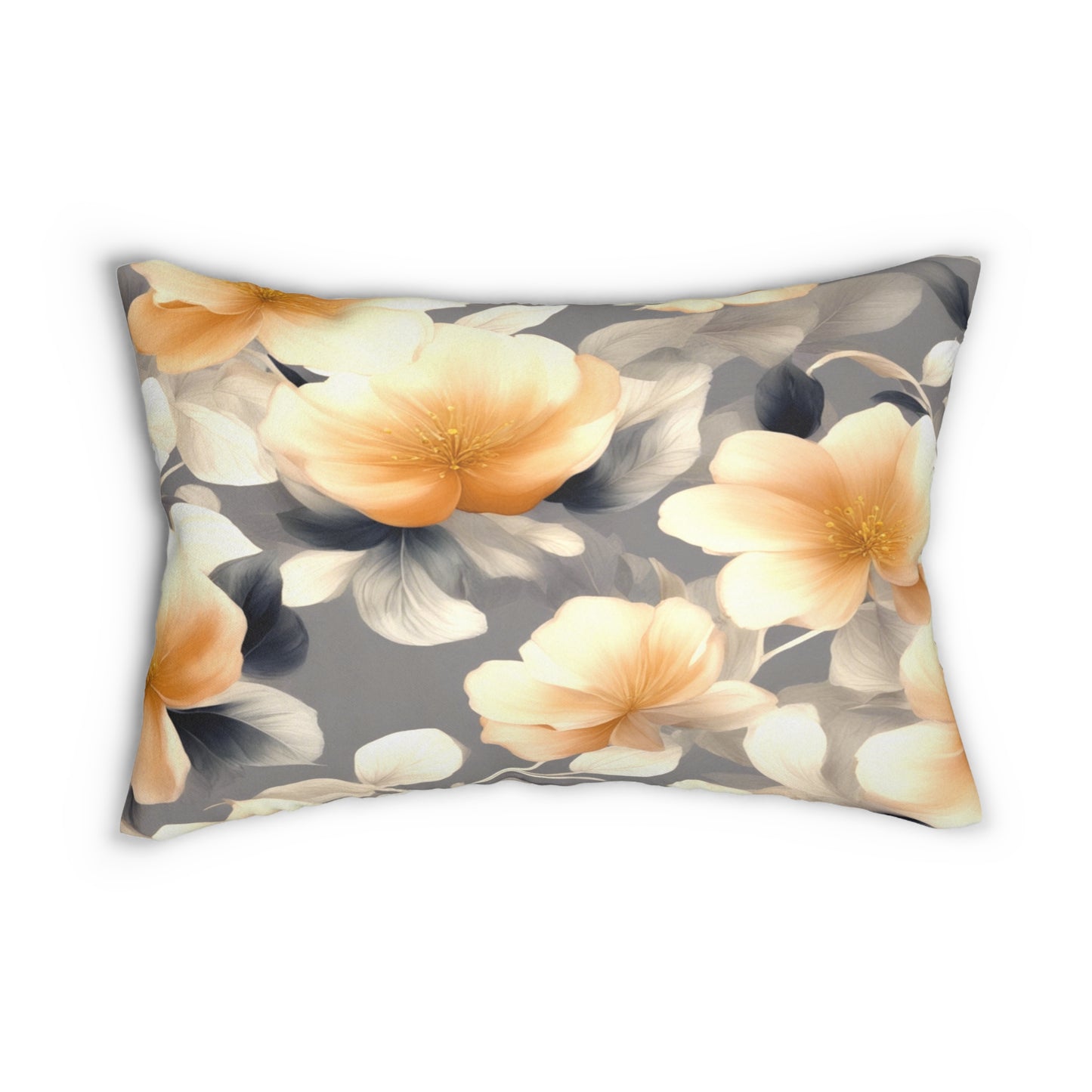 Soft Blossom Floral Bunch Spun Polyester Lumbar Pillow, 20" x 14"