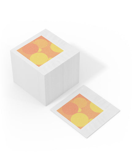 Pastel Bright Oranges Patches White Coined Napkins, 6.5" x 6.5"
