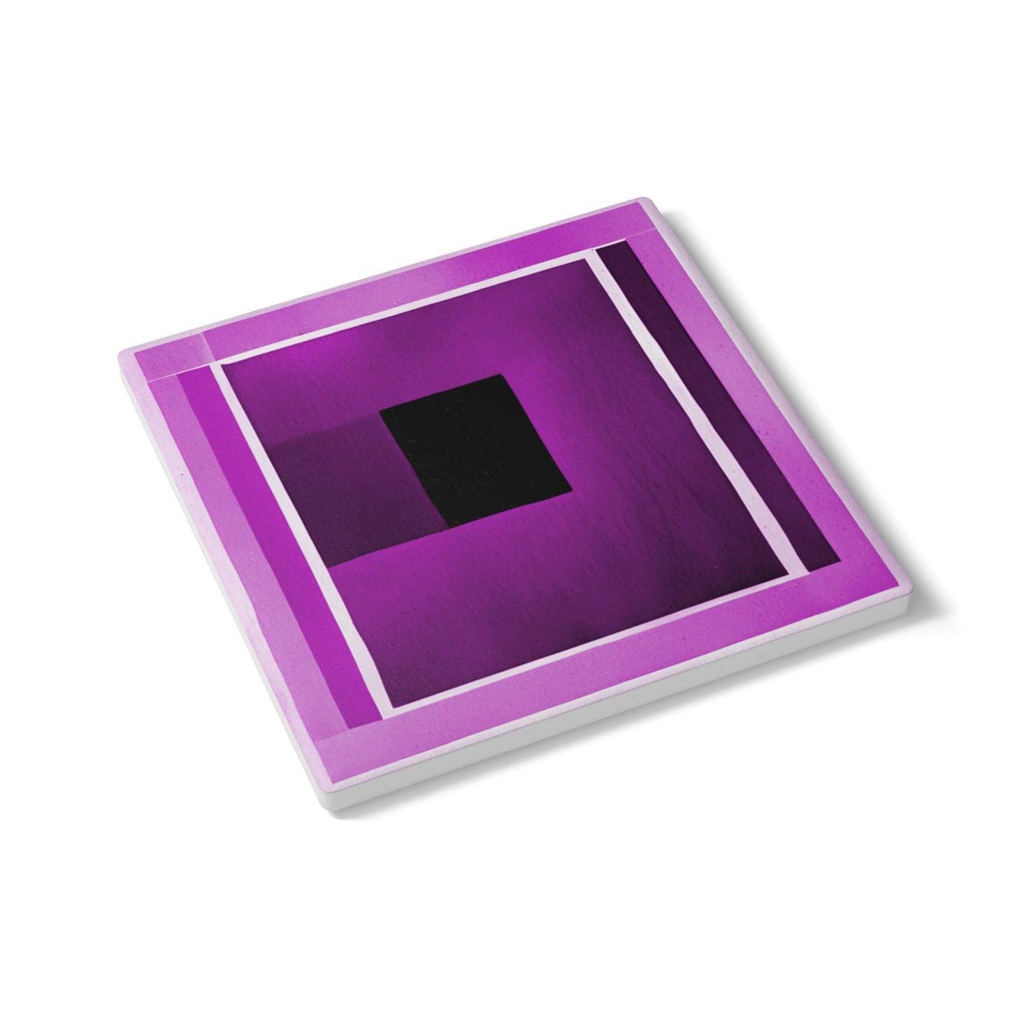 Magenta Shadow 4" x 4" Square Ceramic Coaster